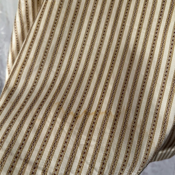 Authentic 1940s Handmade Satin Two Piece Dress Set Striped Vintage - Picture 15 of 16